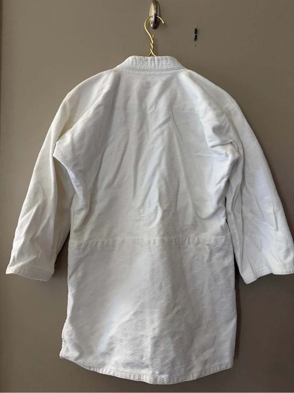 White Martial Arts Gi Jacket with Blue & Yellow Trim -